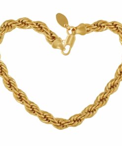Gold Plated 7mm Rope Bracelet