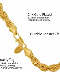 Gold Plated 7mm Rope Bracelet