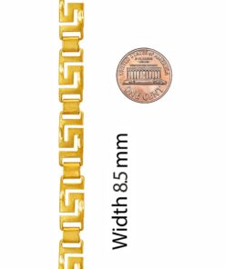 Gold Plated 8.5mm Greek Key Bracelet
