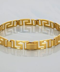 Gold Plated 8.5mm Greek Key Bracelet