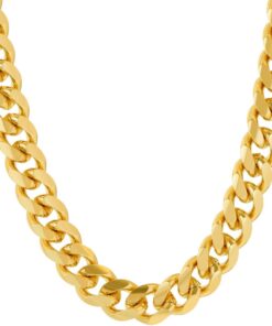 Gold Plated 9mm Cuban Link Chain (Round)