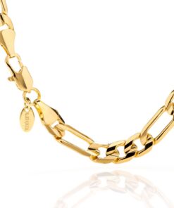 Gold Plated 9mm Figaro Bracelet