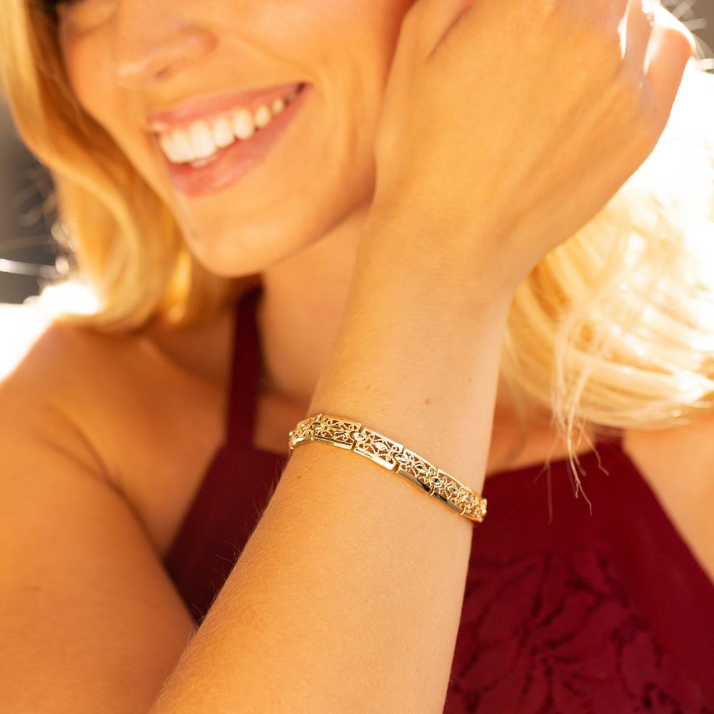 Gold Plated 9mm Filigree Bracelet
