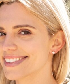 Gold Plated Cubic Zirconia Heart Stud Earrings