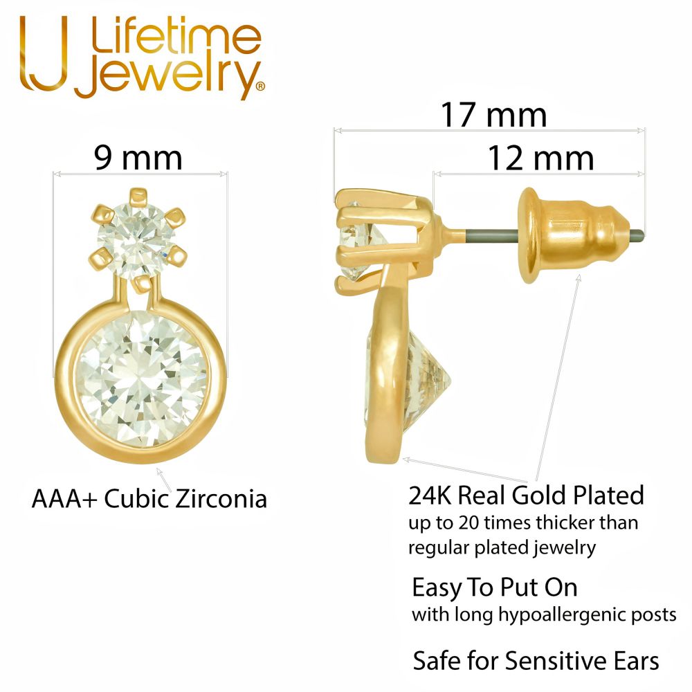 Gold Plated Cubic Zirconia Pineapple Stud Earrings