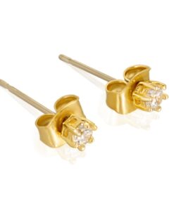 Gold Plated Cubic Zirconia Stud Earrings