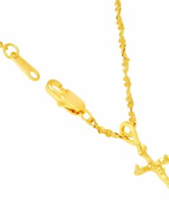 Gold Plated Nugget Cross Necklace