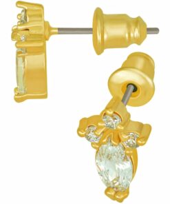 Cubic Zirconia Marquise Birthstone Stud Earrings