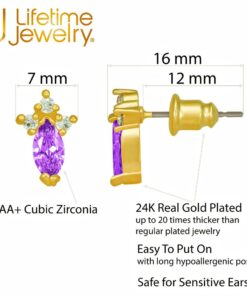 Gold-plated-birthstone-marquise-earrings