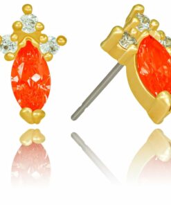 Cubic Zirconia Marquise Birthstone Stud Earrings