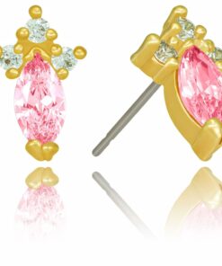 Cubic Zirconia Marquise Birthstone Stud Earrings