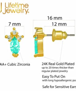 Gold-plated-birthstone-marquise-earrings