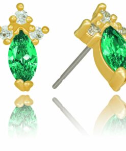 Cubic Zirconia Marquise Birthstone Stud Earrings