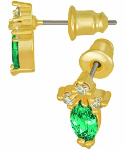Cubic Zirconia Marquise Birthstone Stud Earrings