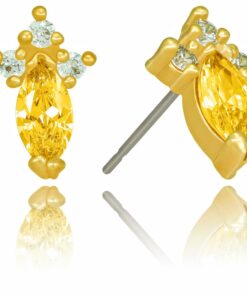 Cubic Zirconia Marquise Birthstone Stud Earrings