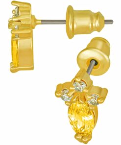 Cubic Zirconia Marquise Birthstone Stud Earrings