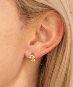 Cubic Zirconia Marquise Birthstone Stud Earrings