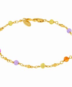Gold Plated Cute Colorful Beads Anklet