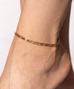 Gold Plated Flat Figaro Anklet