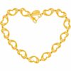Gold Plated Flat Heart Link Anklet