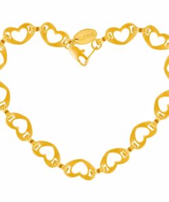 Gold Plated Flat Heart Link Anklet