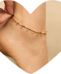 Gold Plated Teardrop Anklet