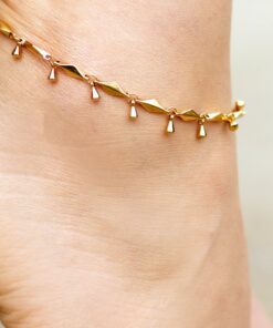 Gold Plated Teardrop Anklet
