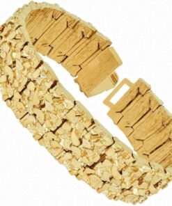 Gold Plated 23mm Extra Wide Nugget Bracelet