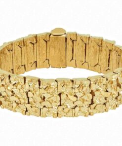Gold Plated 23mm Extra Wide Nugget Bracelet