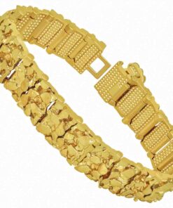 Gold Plated 16mm Medium Nugget Bracelet