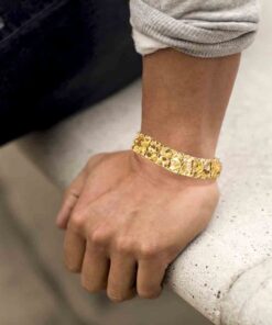 Gold Plated 16mm Medium Nugget Bracelet