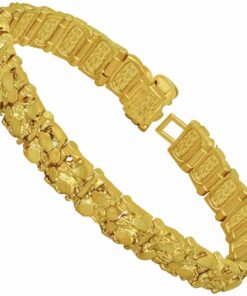 Gold Plated 13mm Narrow Nugget Bracelet