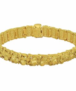Gold Plated 13mm Narrow Nugget Bracelet