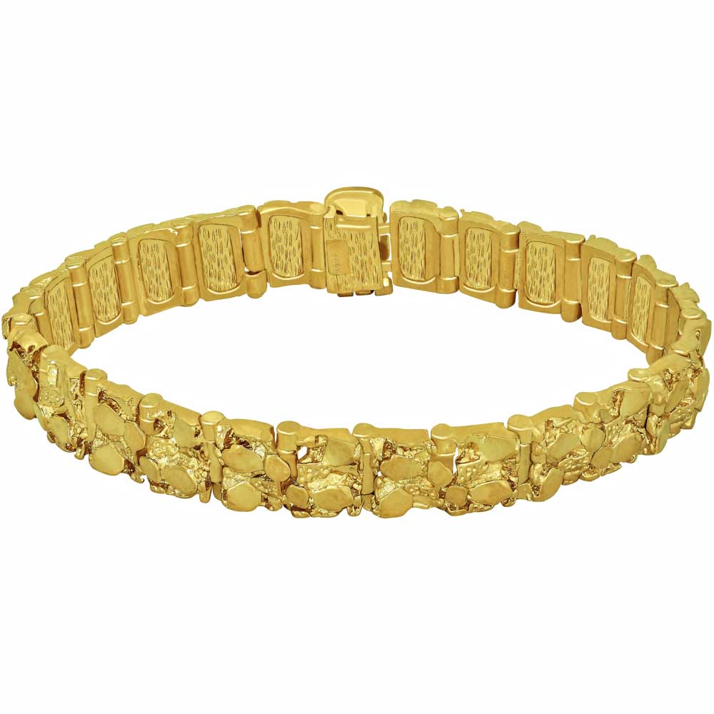 Gold Plated 13mm Narrow Nugget Bracelet