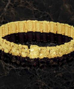 Gold Plated 13mm Narrow Nugget Bracelet