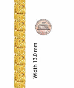 Gold Plated 13mm Narrow Nugget Bracelet