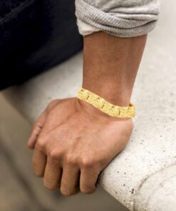 Gold Plated 13mm Narrow Nugget Bracelet