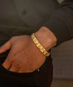 Gold Plated 13mm Narrow Nugget Bracelet