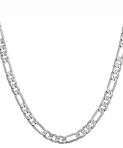 4mm Figaro Necklace (White Gold Look)