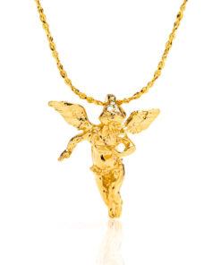 Gold plated Cherub Angel, Pendant Necklace
