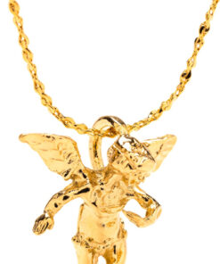 Gold plated Cherub Angel, Pendant Necklace