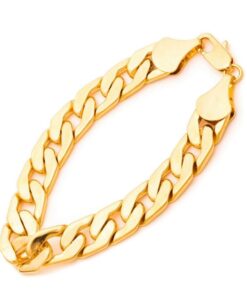 Gold plated 11mm Gold Cuban Link Bracelet Flat