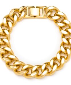 Gold Plated 15mm Cuban Link Bracelet