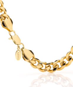 9mm Gold Cuban Link Bracelet with quality tag and durable lobster clasp