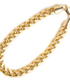 9mm Gold Cuban Link Bracelet with quality tag and durable lobster clasp