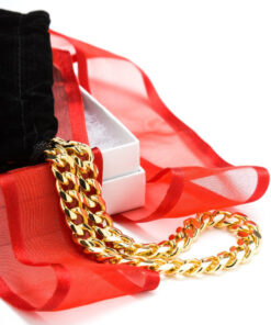 9mm Gold Cuban Link Bracelet in a box