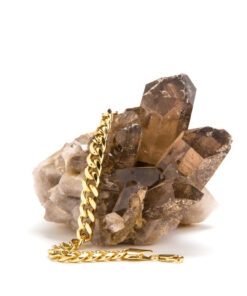 9mm Gold Cuban Link Bracelet in a crystal stone