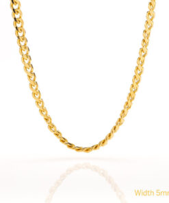 Gold Plated 5mm Gold Cuban Link Chain
