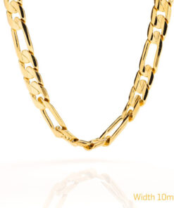 gold plated 9mm Figaro Chain