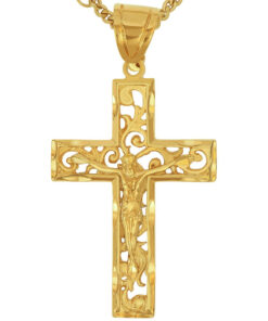 Gold Plated Large Filigree Cross